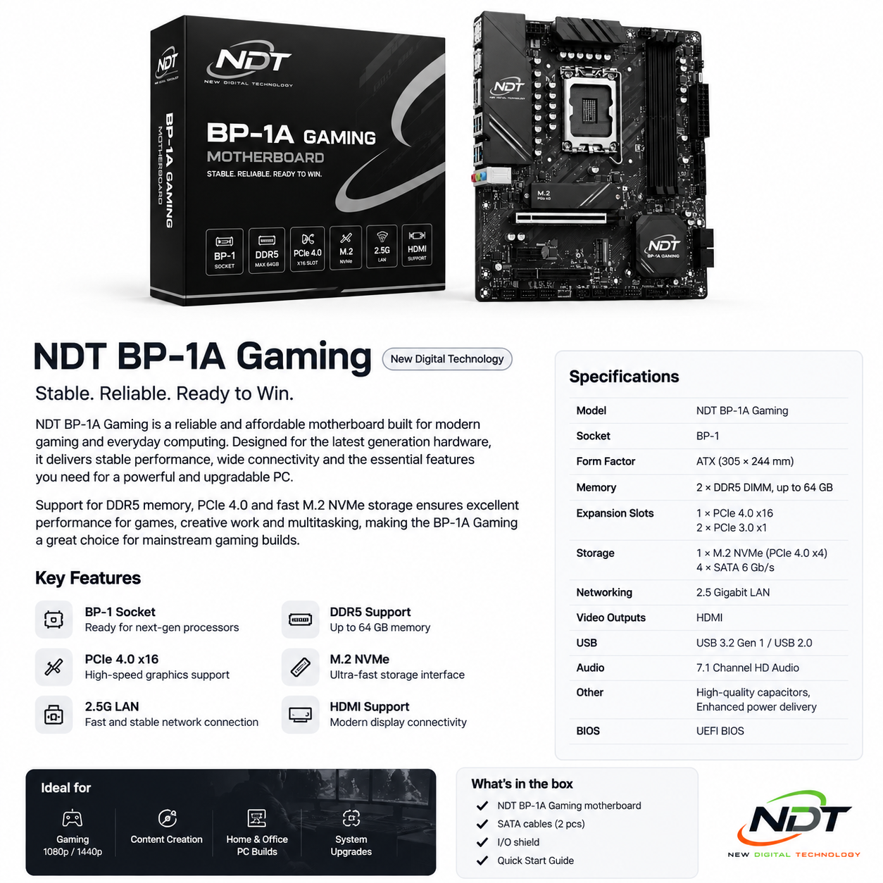 NDT BP-1A Gaming motherboard - Image 2